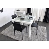 TABLE A MANGER AVEC OU SANS CHAISE - RALLONGE EXTEND Table extensible  90/180cm blanche
