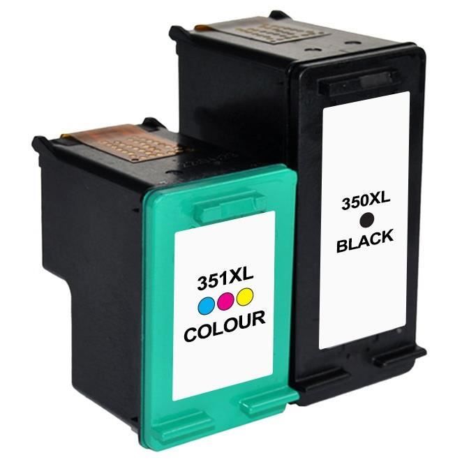Compatible HP 350XL & 351XL Set de Cartouches d'encre Noir Compatible HP 350XL & 351XL Set de Cartouches d'encre Noir