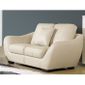CANAPE  Canapé CHESTERFIELD Cuir Blanc 3 places + Pouf