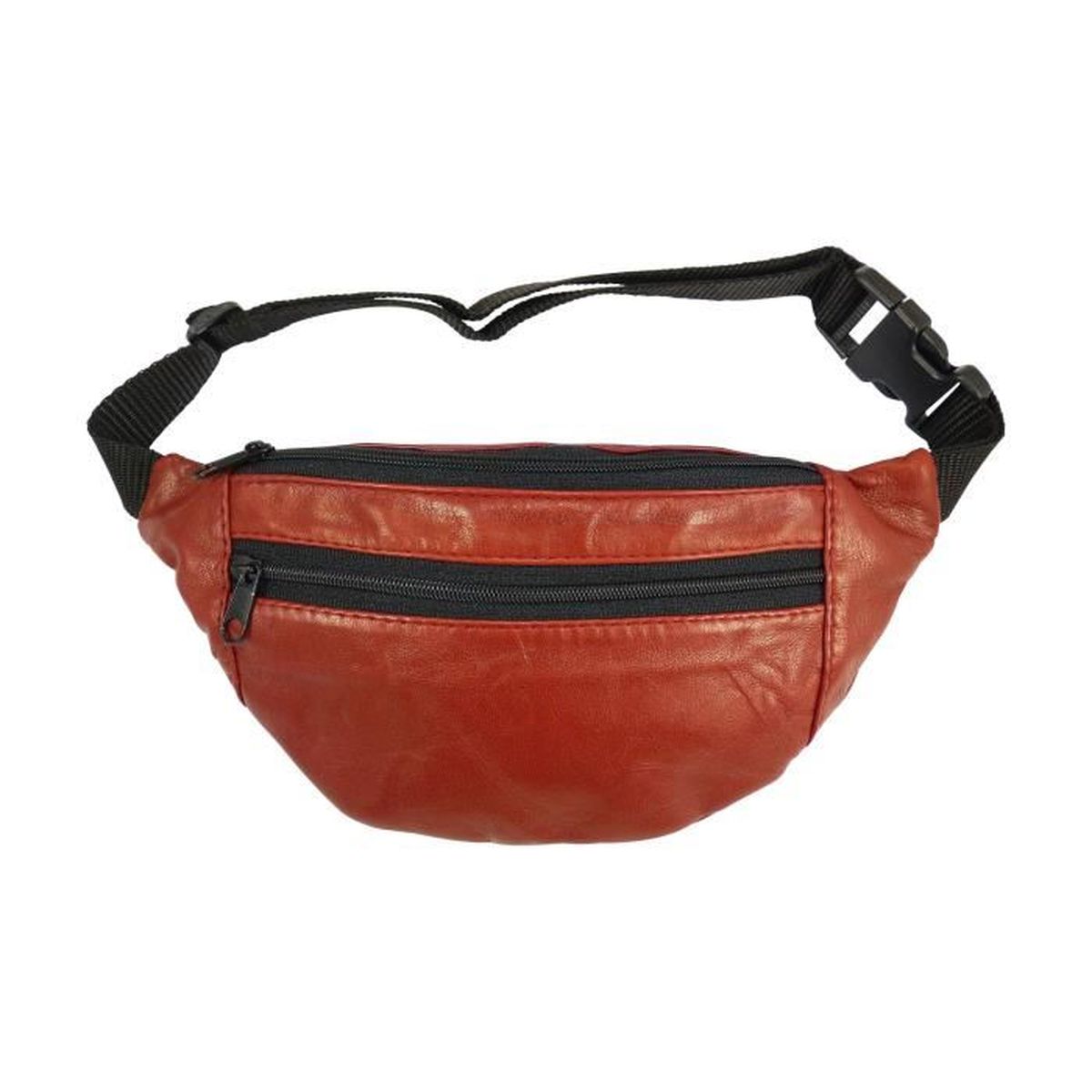 Petite sacoche sac banane plate, fine et compacte en cuir d'agneau - Achat / Vente sacoche 