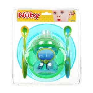 NUBY Set repas assiette + bol + gobelet + 2 cuill?res Garçon +9M