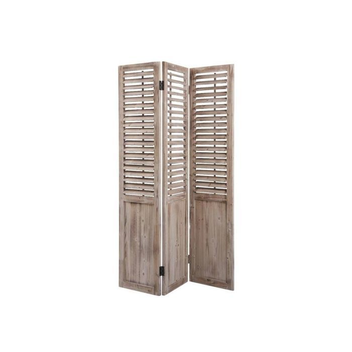 Paravent 3 panneaux en bois vieilli 129x3x182cm - Achat ...