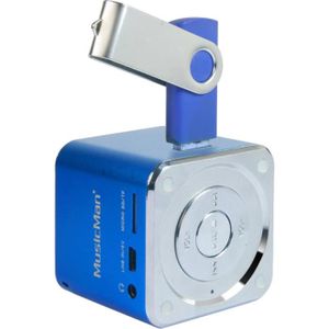 MUSICMAN MINI SOUNDSTATION Mini Enceinte portable avec lecteur MP3 intégré, port USB et fente carte micro SD jusqu'? 32 GB - Bleu