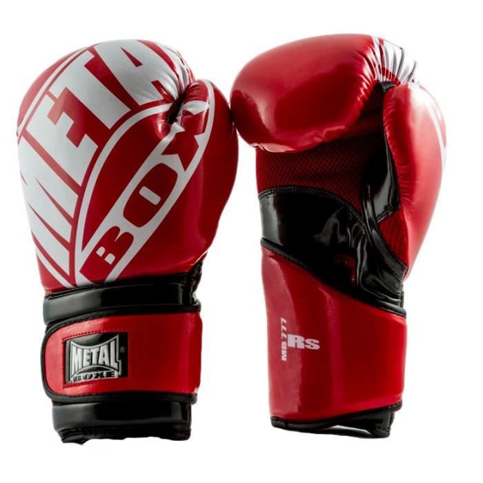 Gants De Sac De Boxe METAL BOXE Rouge - Protection CE, Mousse Préformée, Enveloppe PU