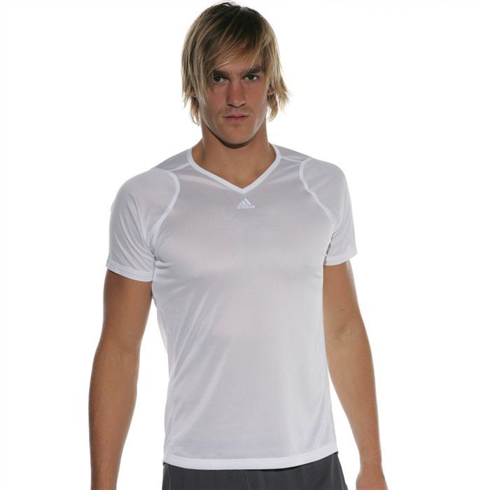 Tee shirt adidas homme blanc col v