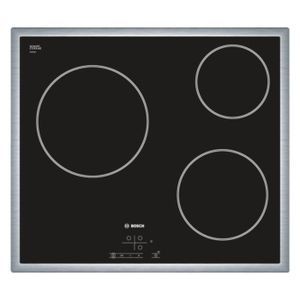 BOSCH PKM645B17E Table de cuisson Vitrocéramique - 3 zones - 5700W - L58,3 x P51,3cm - Rev?tement verre - Noir