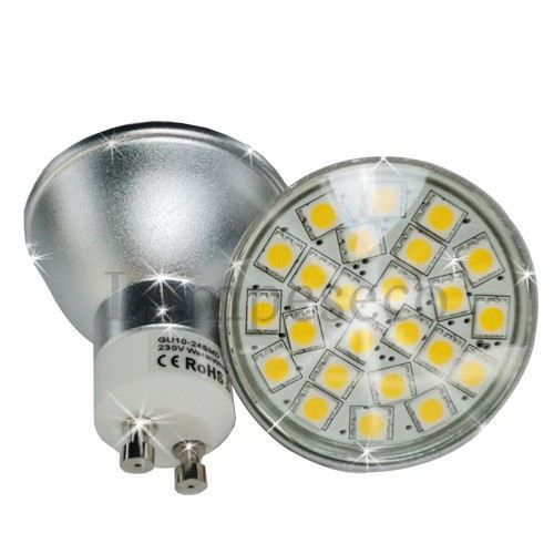 5 Ampoules GU10 à 24 LEDs 5050 SMD Blanc Chaud … Achat / Vente 5