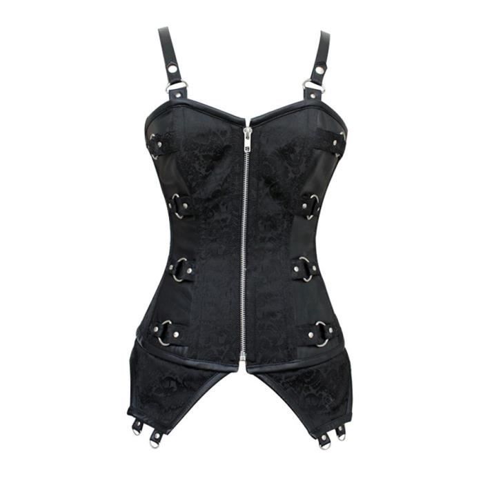 Corset Bustier Noir Steampunk Gothique Punkrave Noir Achat / Vente