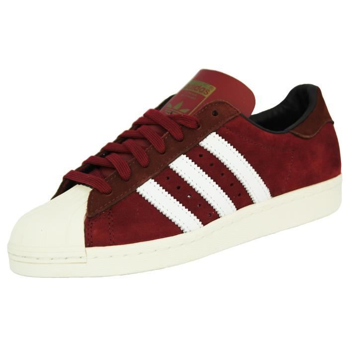 Adidas SUPERSTAR 80S Chaussures Mode Sneakers Homm Rouge Rouge Achat
