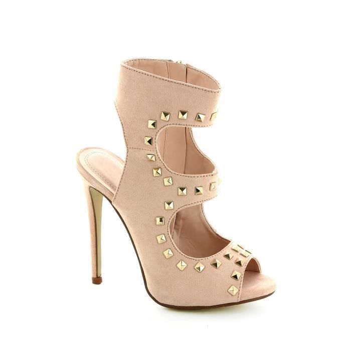 sandale a talon rose pale