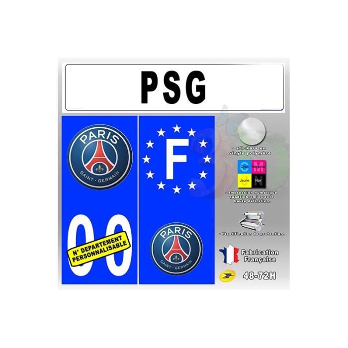 4X Stickers Plaques Auto Fond Bleu PSG FC Achat / Vente stickers Cdiscount