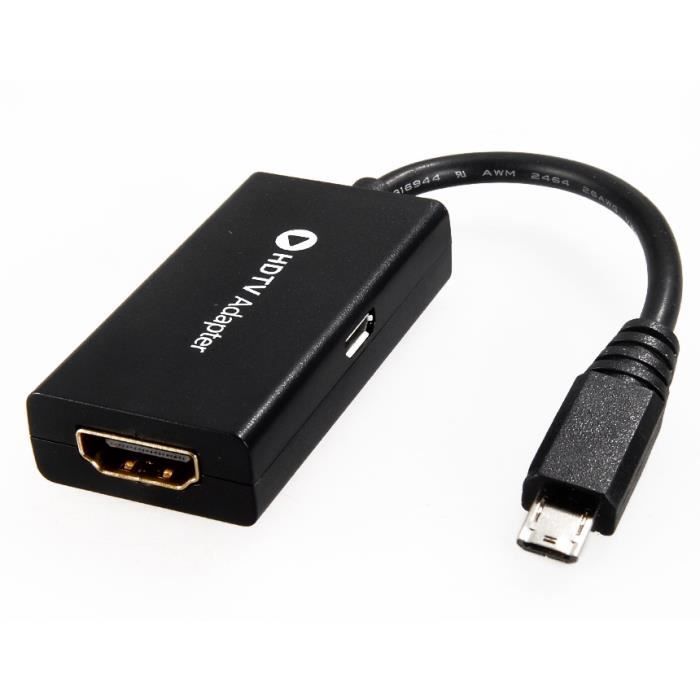 Micro USB mâle vers HDMI femelle Câble MHL Adap… Prix pas cher Cdiscount