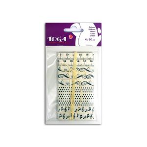 TOGA Lot de 4 rubans - coton - noir