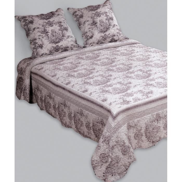 Couvre lit boutis 2 places Fragonard gris Achat / Vente jetée de