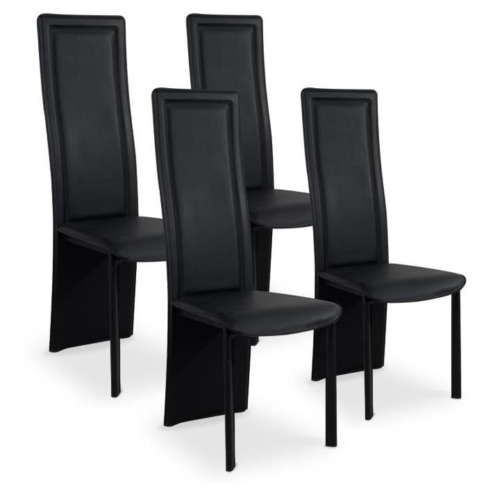 Lot de 4 chaises Maestro Noir  Achat / Vente chaise Noir  Cdiscount