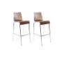 Lot de 2 tabourets de bar FOREST Bois noyer
