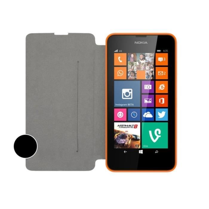 Etui noir Nokia Lumia 630 et 635 noir et blanc Achat / Vente Etui