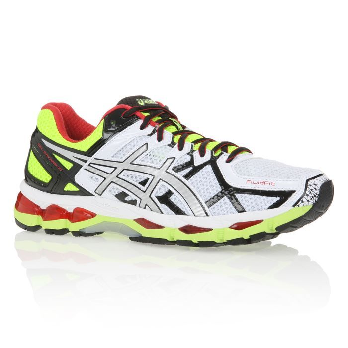 Chaussures de running avec tige en mesh FuidFit, blanc, jaune et rouge