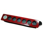 MULTIPRISE - RALLONGE - ENROULEUR Bloc ORYS 6 Prises 16A + inter Glass finish Rouge