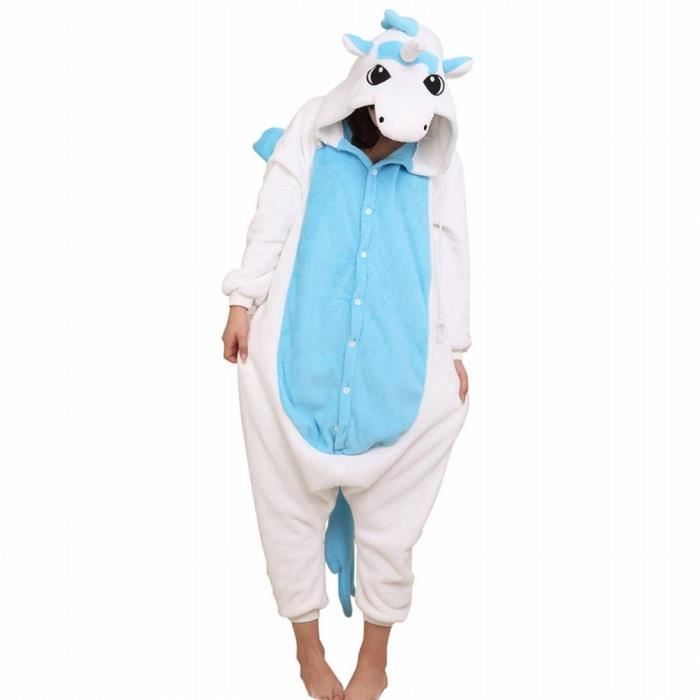 Kigurumi Costume Cosplay Animaux Licorne Bleue Matière:Polyester