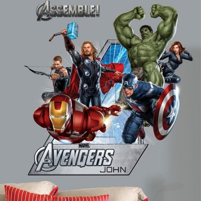 Stickers géant personnalisable Marvel Avengers Achat / Vente stickers