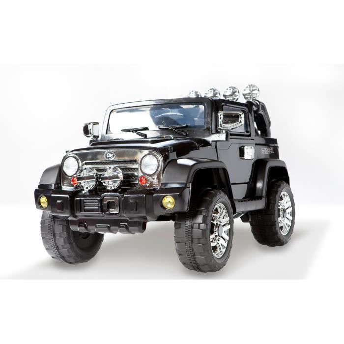 4x4 Jeep Électrique pour enfant noir 1 place, 12Volts 2 moteurs