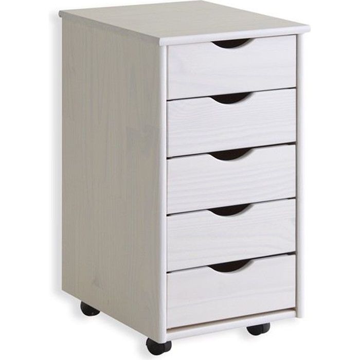 caisson de bureau sur roulettes blanc