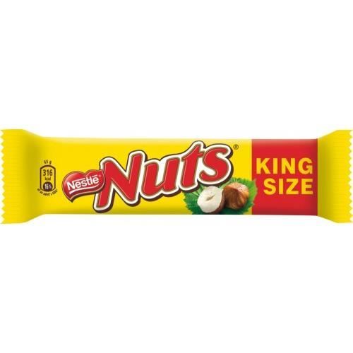 Nestlé NUTS King Size, bars, chocolat, 24 Bars Achat / Vente