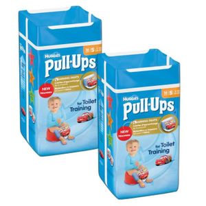 HUGGIES Lot de 2 Pull-Ups Boy Taille 4 - De 8 ? 15kg - 16 couches