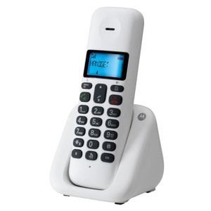 Motorola T301 Solo Téléphone Sans Fil Sans Répondeur Blanc