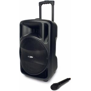 CALIBER HPG 521BT Enceinte mobile Bluetooth amplifiée avec batterie intégrée et fonction Karaoké (Sing-Along) - Noir