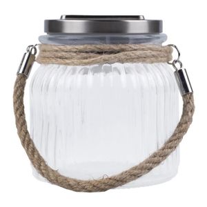 SMARTWARES Bocal décoratif solaire en verre + corde avec capteur crépusculaire GTS-001-DT