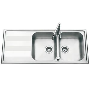EWI Evier Menuet 2 bacs 1 égouttoir Inox lisse