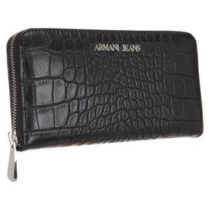 ARMANI JEANS Portefeuille 928032-6A711 Effet Croco Noir Femme