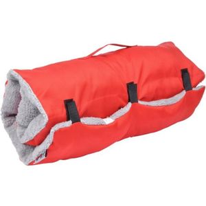 Matelas de voyage - 80x50 cm - Rouge et gris - Pour chien