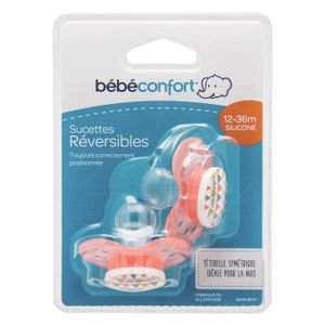 BEBE CONFORT Sucette Reversible Silicone 12/36m (x2) - Rouge Sport
