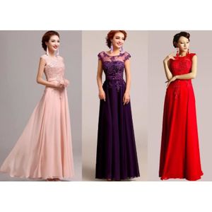 ROBE DE CÉRÉMONIE Robe de Soirée Longue Dentelle Applique M taille c. \u2039\u203a