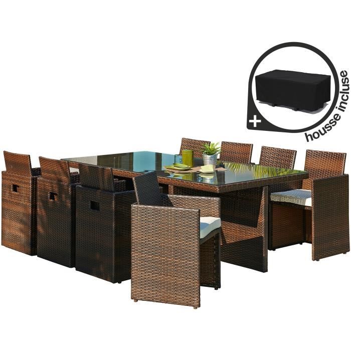 SALON DE JARDIN Salon De Jardin 8 Places R Sine Tress E Chocolat SALON DE JARDIN Salon de jardin 8 places r sine tress e chocolat