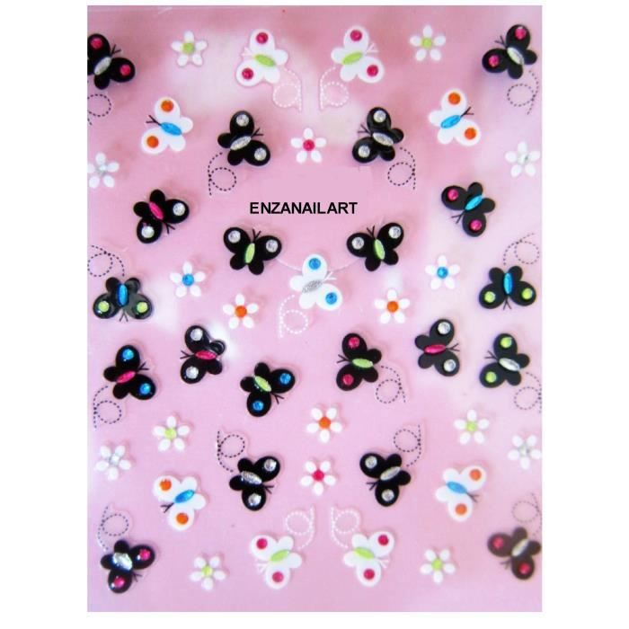 STICKERS STRASS PAPILLONS ONGLES AUTOCOLLANT Achat / Vente stickers