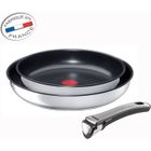 POELE - SAUTEUSE  TEFAL INGENIO INOX GOURMET 2 poêles 24/28cm + 1