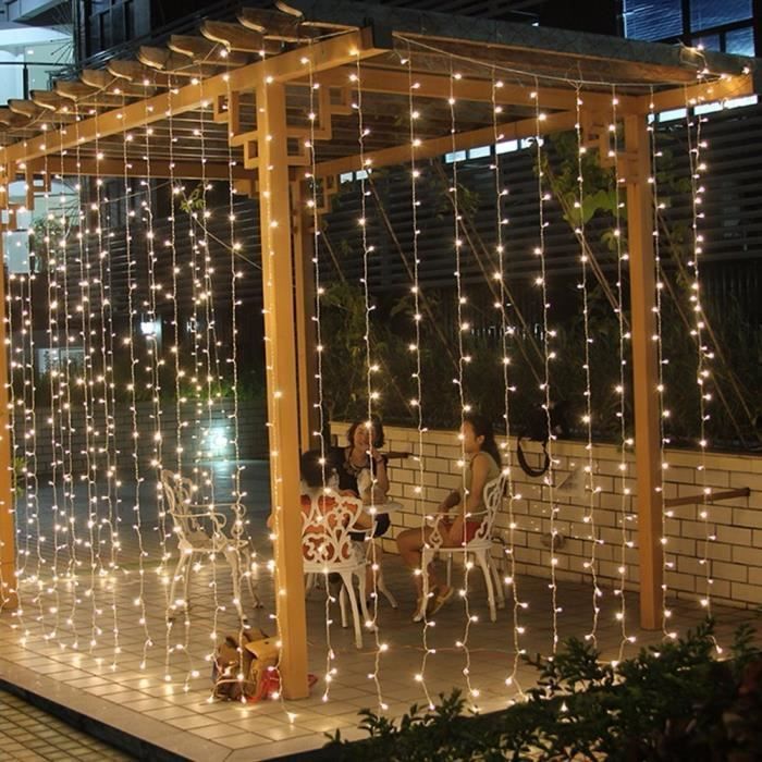 Guirlande Lumineuse 3mx3m Rideau 300led Eu Prise