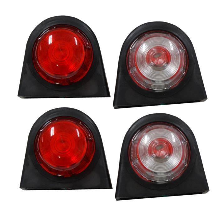 Lot De 4 Feux Latéraux LED Pour Camion/remorque - 12/24V, Blanc Et Rouge, Pour Gabarit Et Position