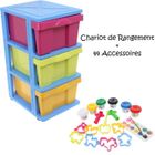 COFFRE A JOUETS Chariot De Rangement + 44 Accessoires Créatif