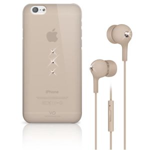 WHITE DIAMONDS ECOUTEUR CRISTAL BUNDLE ROSE OR APPLE IPHONE 6/6S