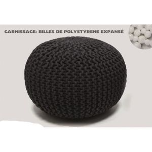 POUF - POIRE Pouf maille tricotée - Diam 50 cm - 100% Coton POUF - POIRE Pouf maille tricotée - Diam 50 cm - 100% Coton