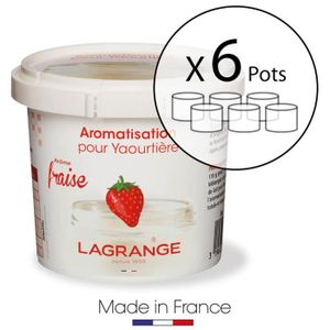 LAGRANGE Lot de 6 pots d?aromatisation pour yaourts Fraise