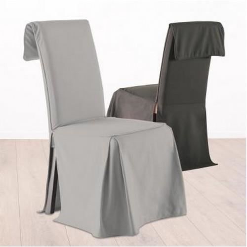 Housse de chaise en coton gris clair Margaux Maisons du Monde