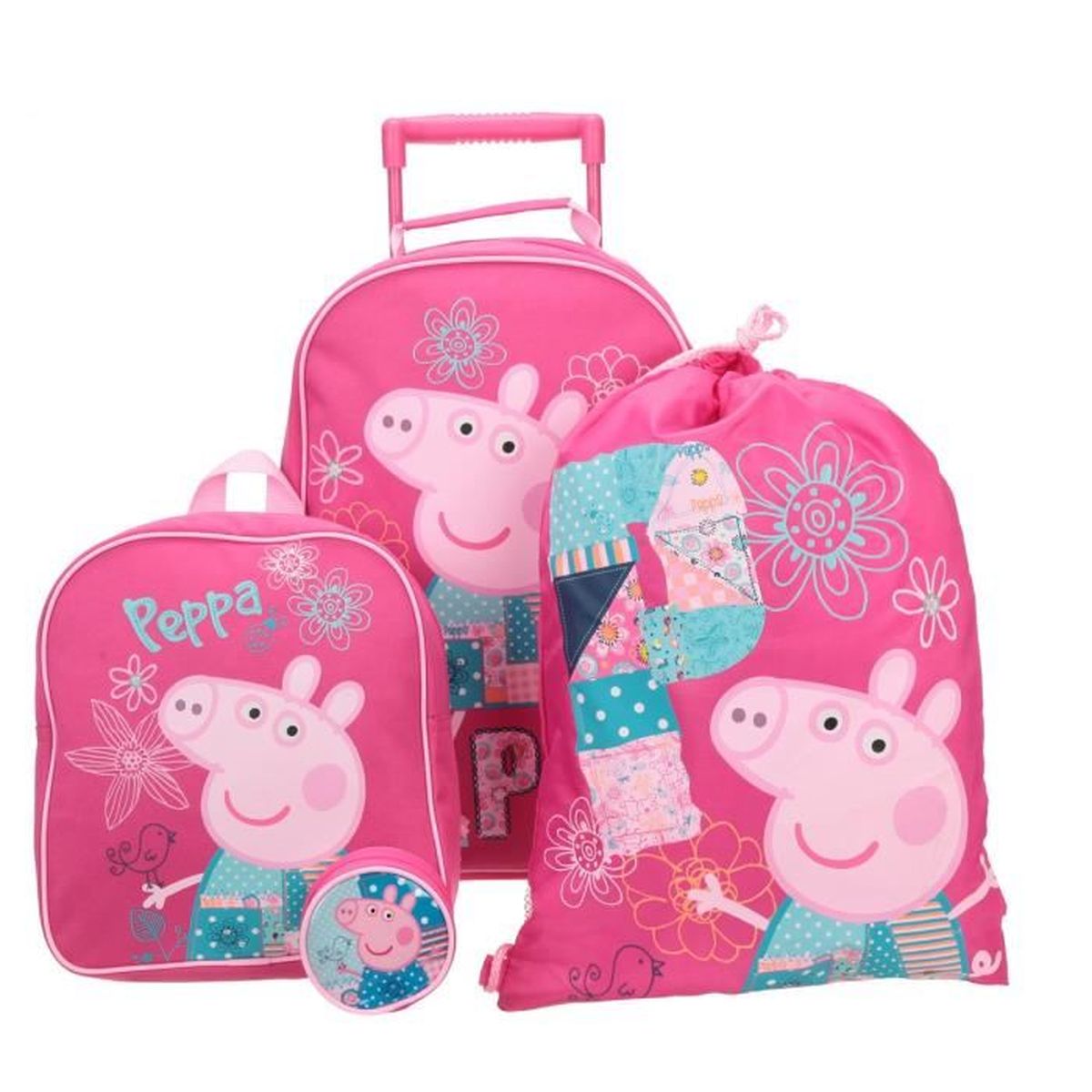 PEPPA PIG Sac à dos Trolley Sac Gym Sac Goûter Porte monnaie