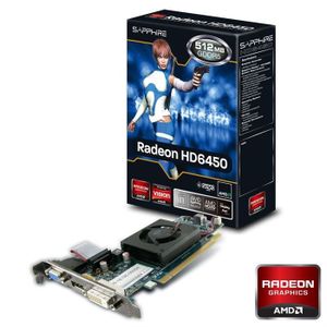 CARTE GRAPHIQUE Sapphire AMD HD6450 512Mo DDR3 CARTE GRAPHIQUE Sapphire AMD HD6450 512Mo DDR3