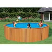 PISCINE COMPLETE - KIT PISCINE Piscine TRIGANO CANYON 4.85x1.20m aspect bois